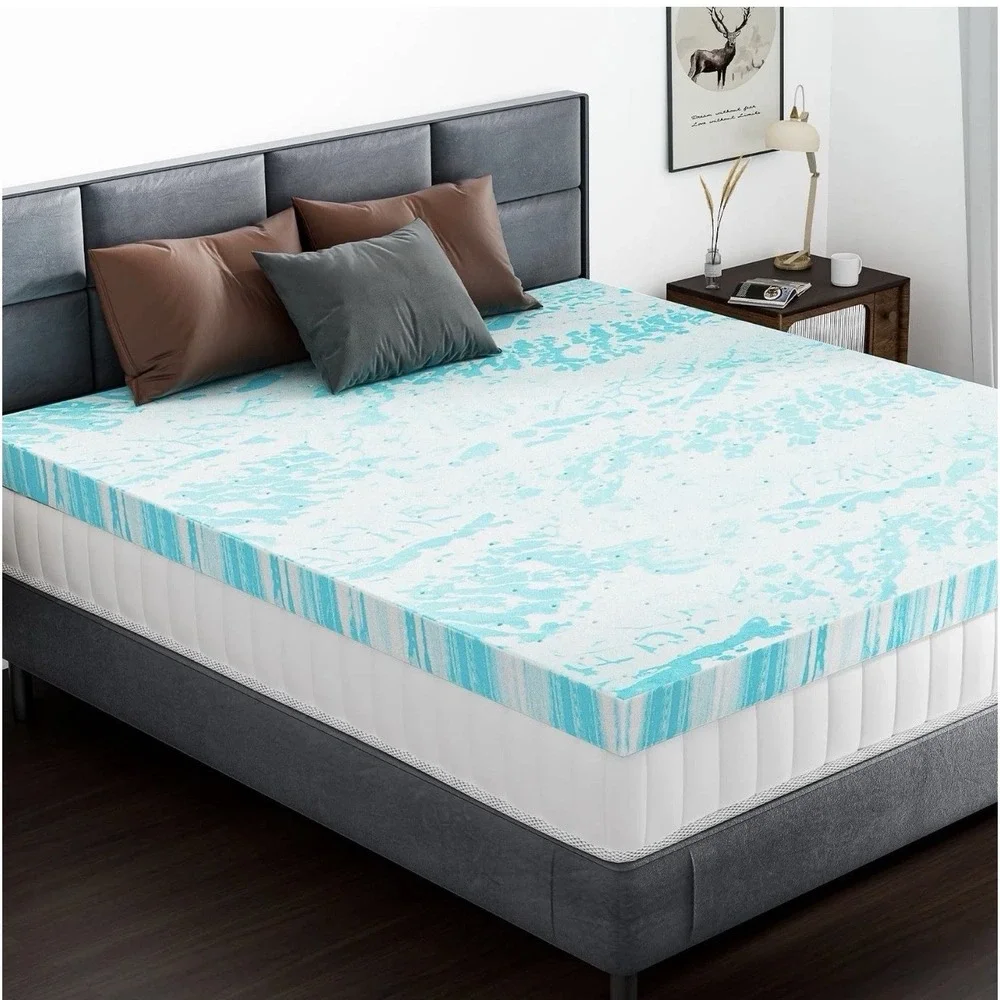 4 Inch Mattress Toppers Memory Foam Cooling Gel Infused Enhanced Comfort King